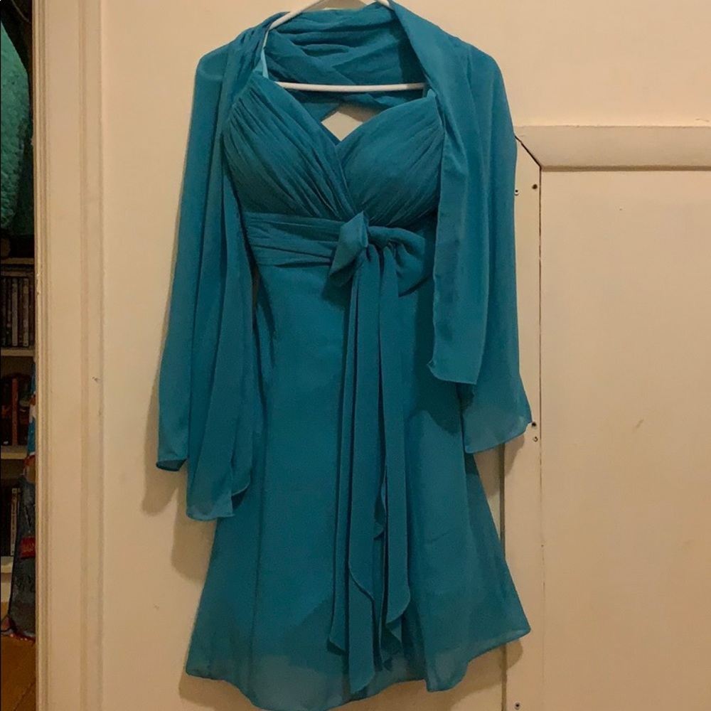 👗Turquoise dress w/ wrap👗
